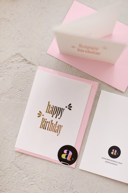 Gold Happy Birthday Card