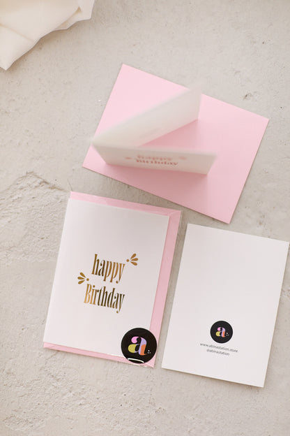Gold Happy Birthday Card