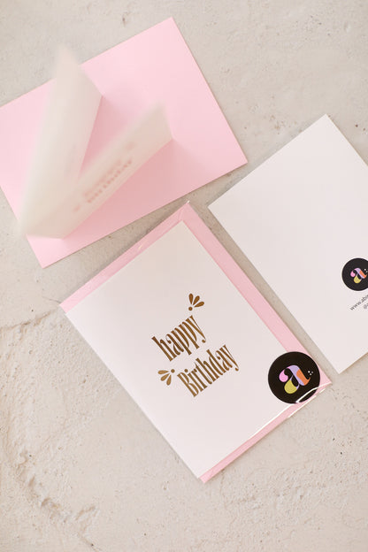 Gold Happy Birthday Card